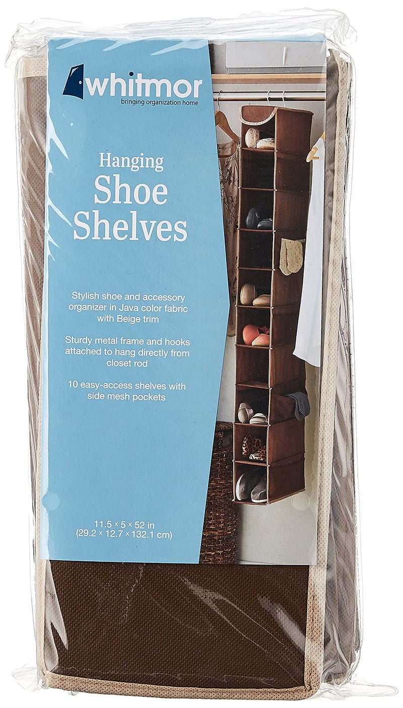 Whitmor Hanging Shoe Shelves - 10 Section - Closet Organizer - Java - Image 2